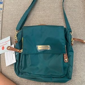 Samantha Brown Crossbody Bag Green/Camel Croc